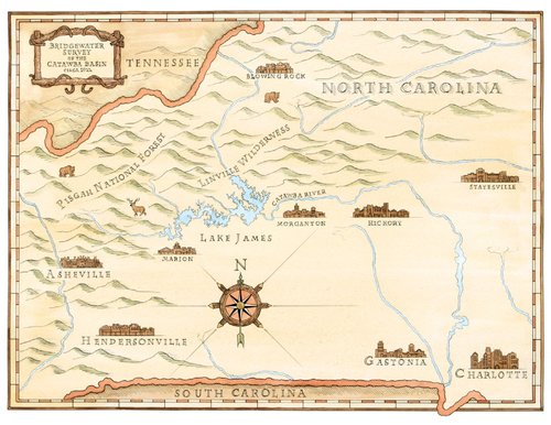 Lake James Illuminated Map of Region