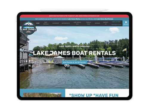 Lake James Boat Rentals custom website