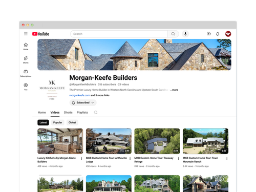 Morgan-Keefe Builders Youtube Marketing