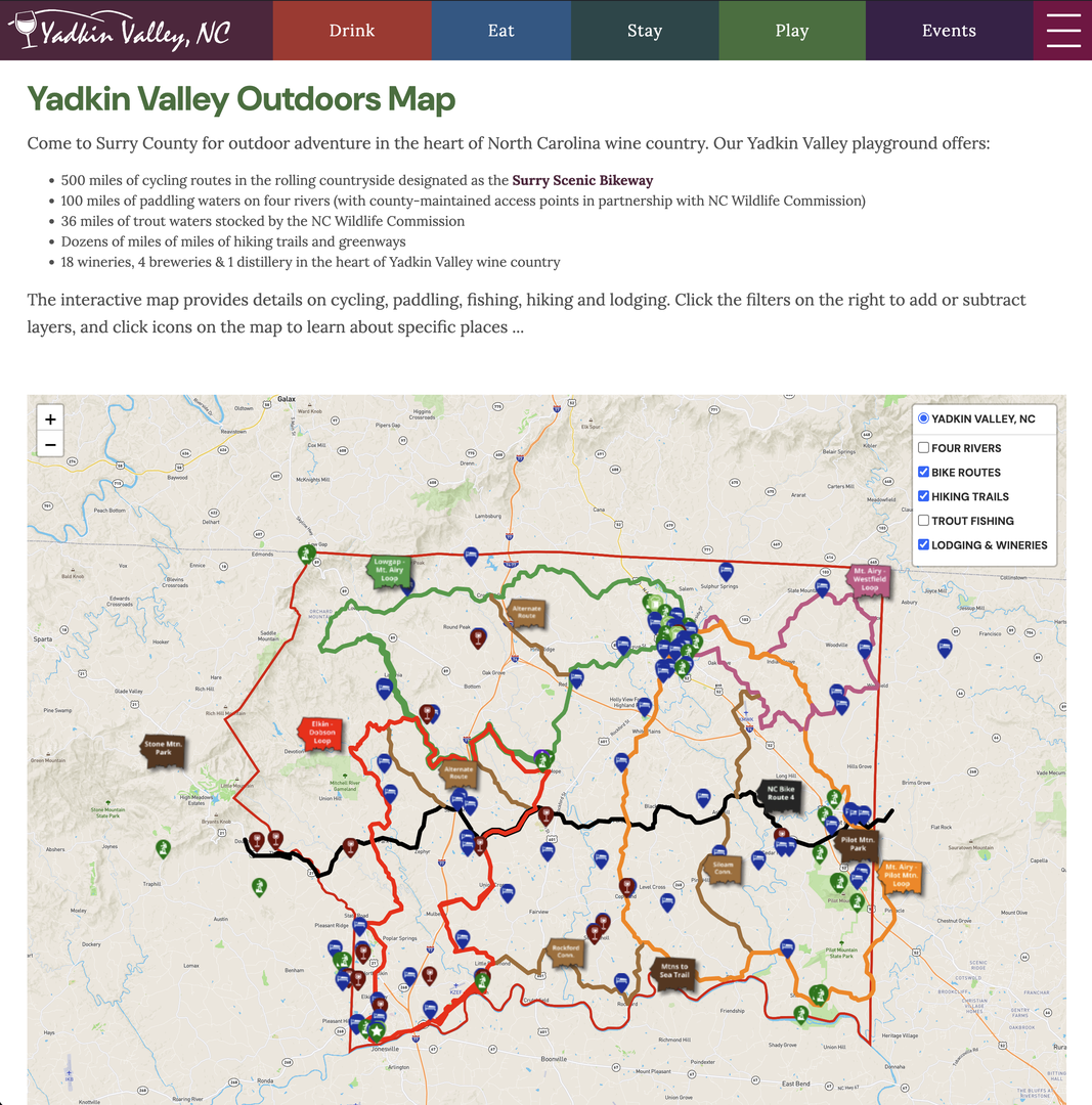 Interactive Outdoor Map Tourism Website