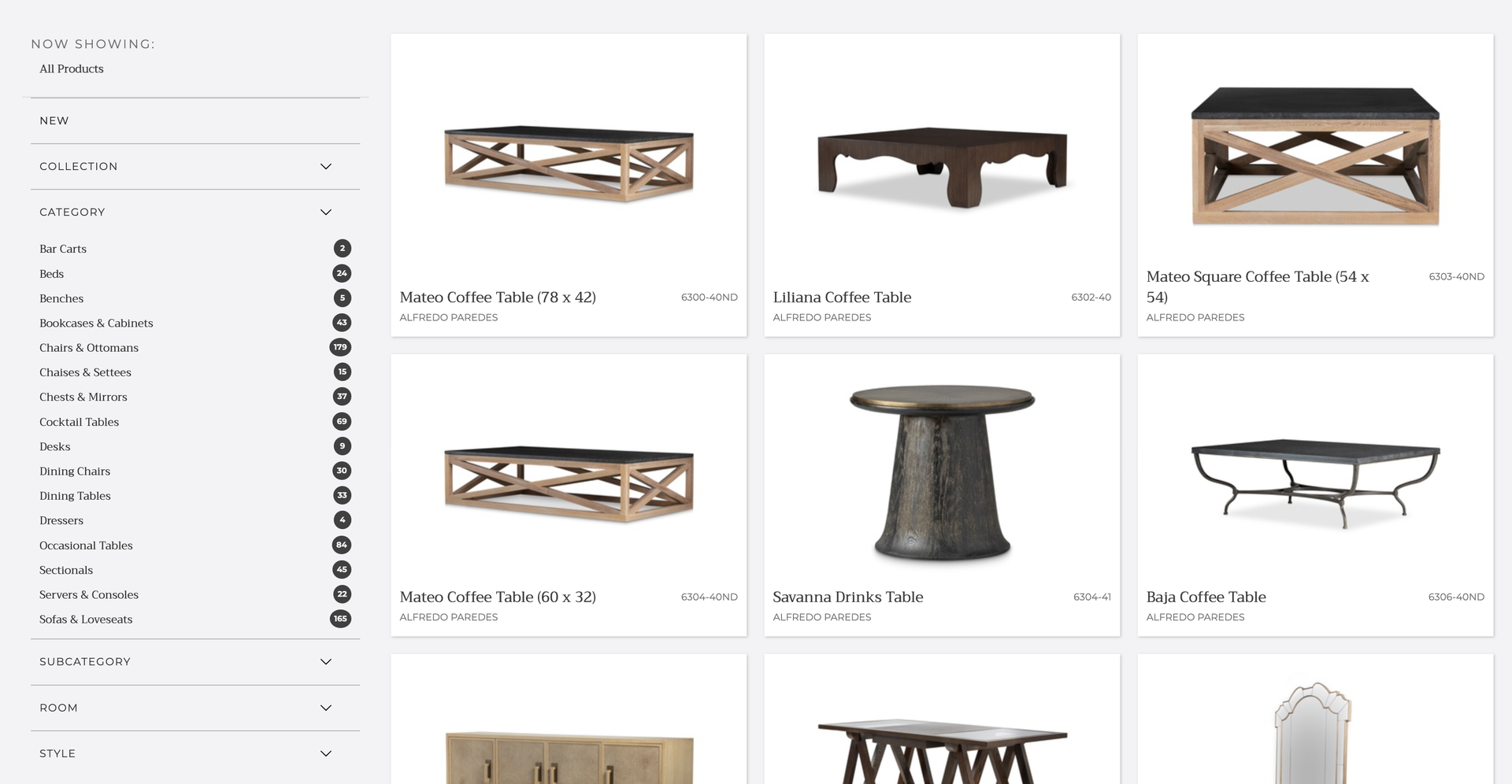 Furniture Filters custom website