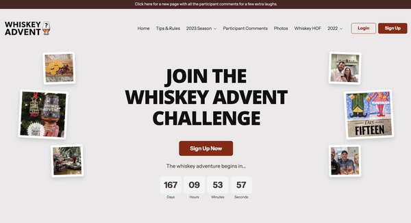 Whiskey Advent Challenge Custom Website