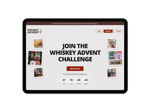 Whiskey Advent Challenge Custom Website