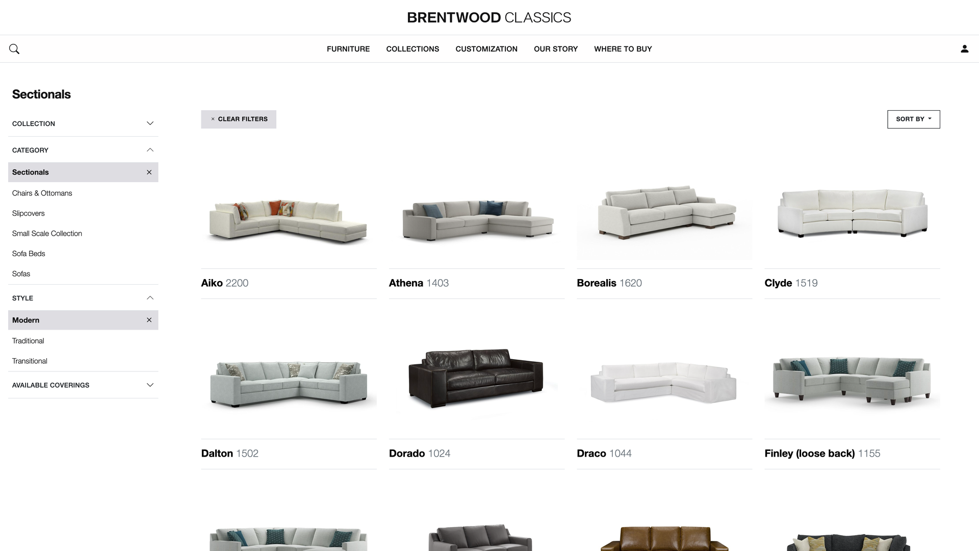 Custom Furniture Website with built-in PIM