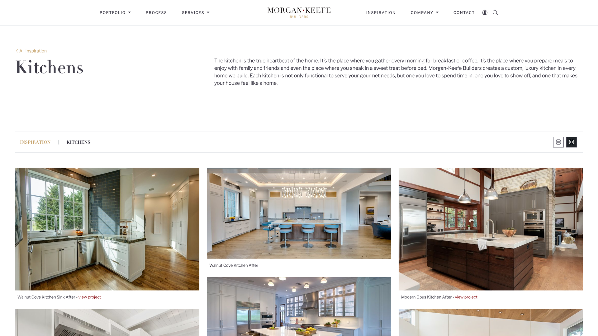 Inspiration Gallery custom website for home builder