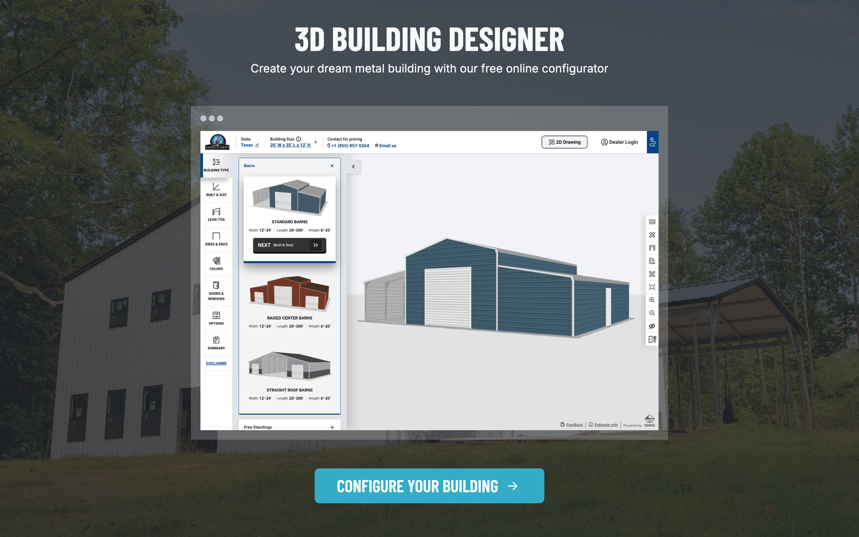 Custom Metal Building 3D Configurator